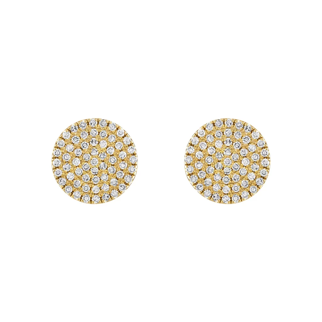 Pave Flat Silver Studs
