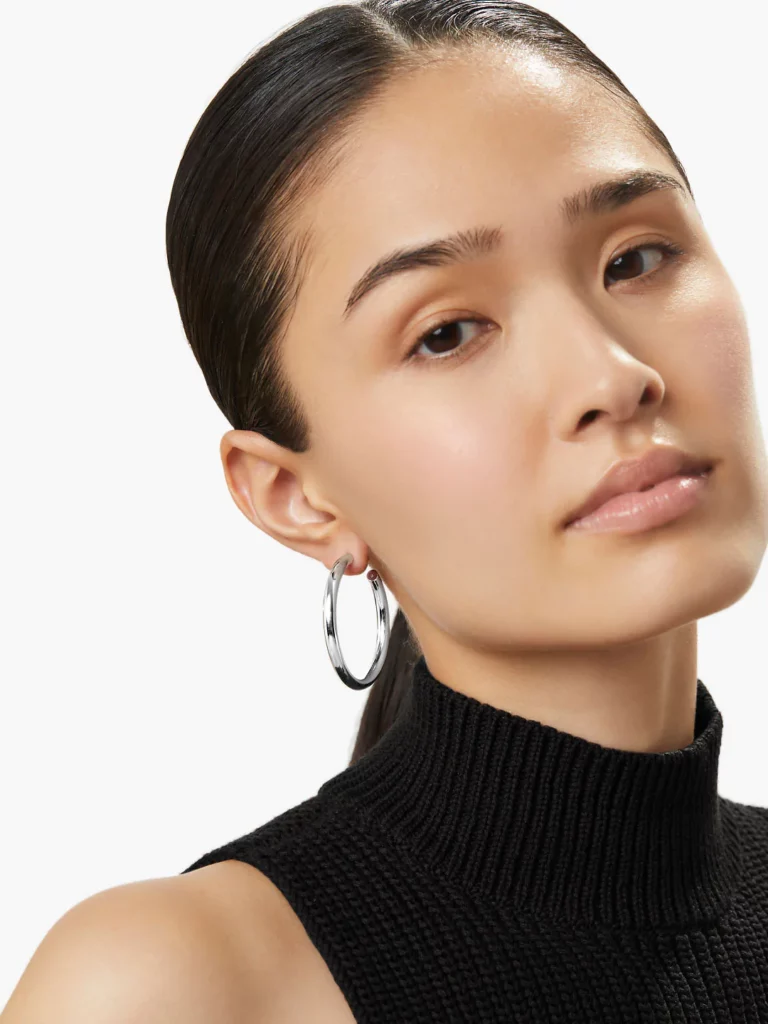 Tia Medium Silver Hoops