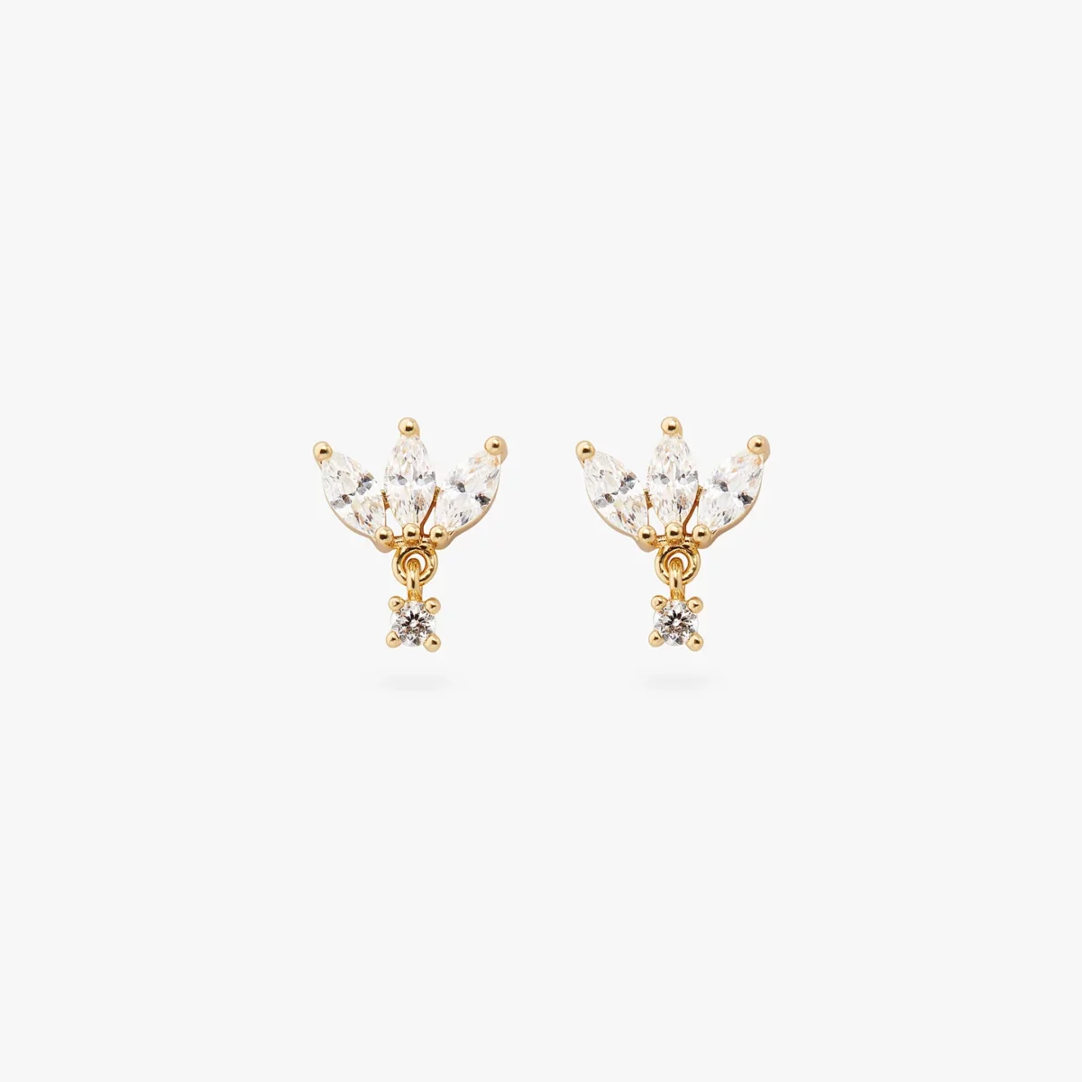 Marquise Dangle Silver Stud