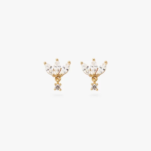 Marquise Dangle Silver Stud