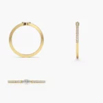 Swarish Jewels Stackable Marquise Pave Diamond Silver Ring