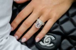 9 Carat Emerald Cut Diamond Silver Ring