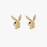 Mini Pave Playboy Sliver Stud