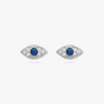 Pave Evil Eye Silver Stud