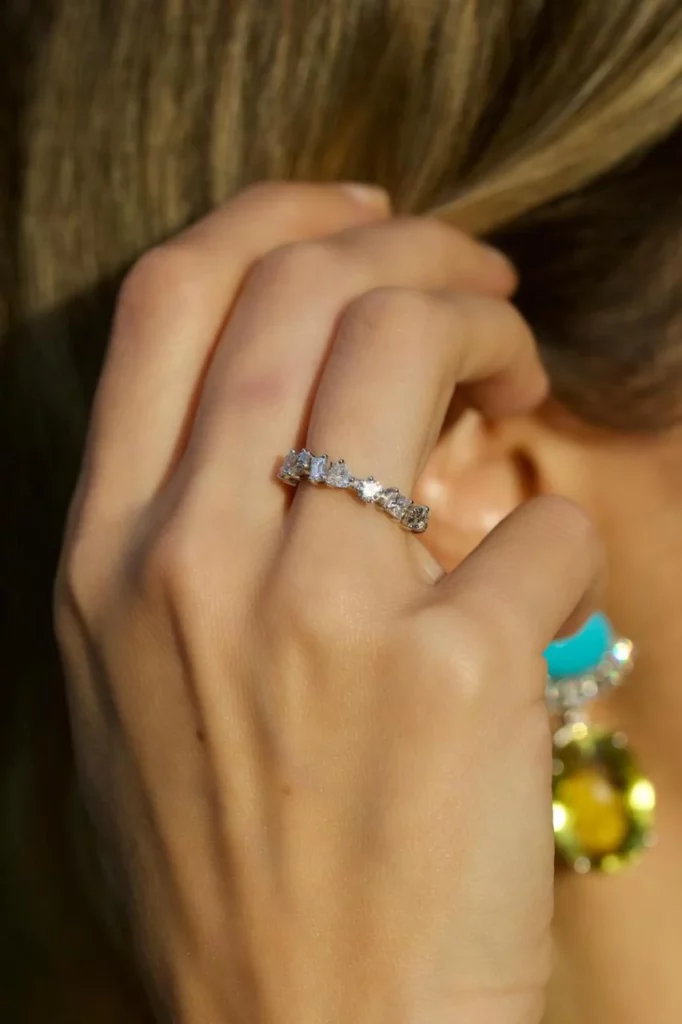 Swarish Jewels Multishape Diamond Half Eternity Band