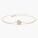 Marquise Diamond Cluster Silver Bracelet