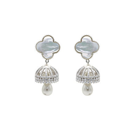 925 Sterling Silver Pearl Jhumka Earrings