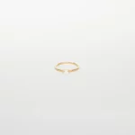 Swarish Jewels Dainty Baguette Diamond Silver Ring