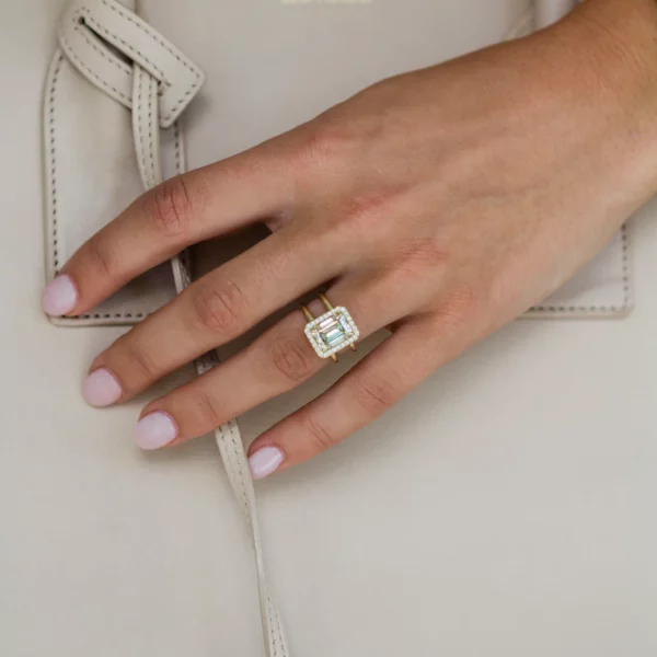 3 Carat Emerald Cut Diamond Silver Ring