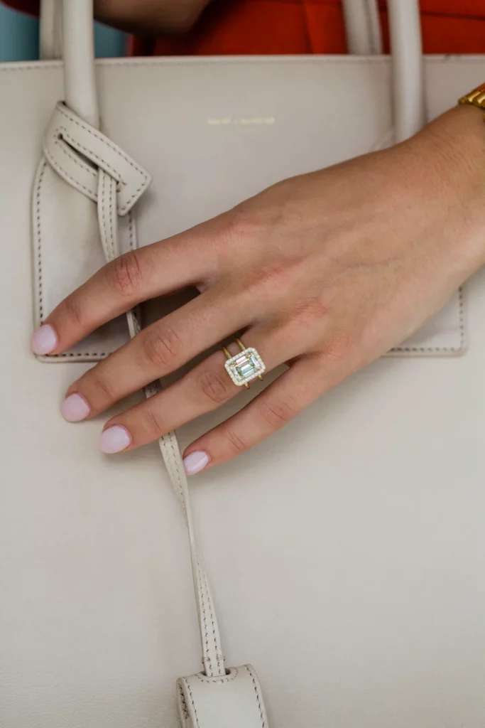 3 Carat Emerald Cut Diamond Silver Ring