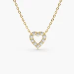 Silver Tiny Diamond Heart Necklace