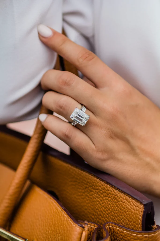 Emerald Cut 4 Carat Solitaire Silver Ring