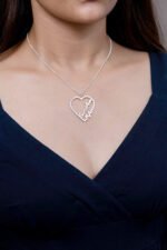 Swarish Jewels 925 Sterling Silver Custom Double Name Heart Pendant