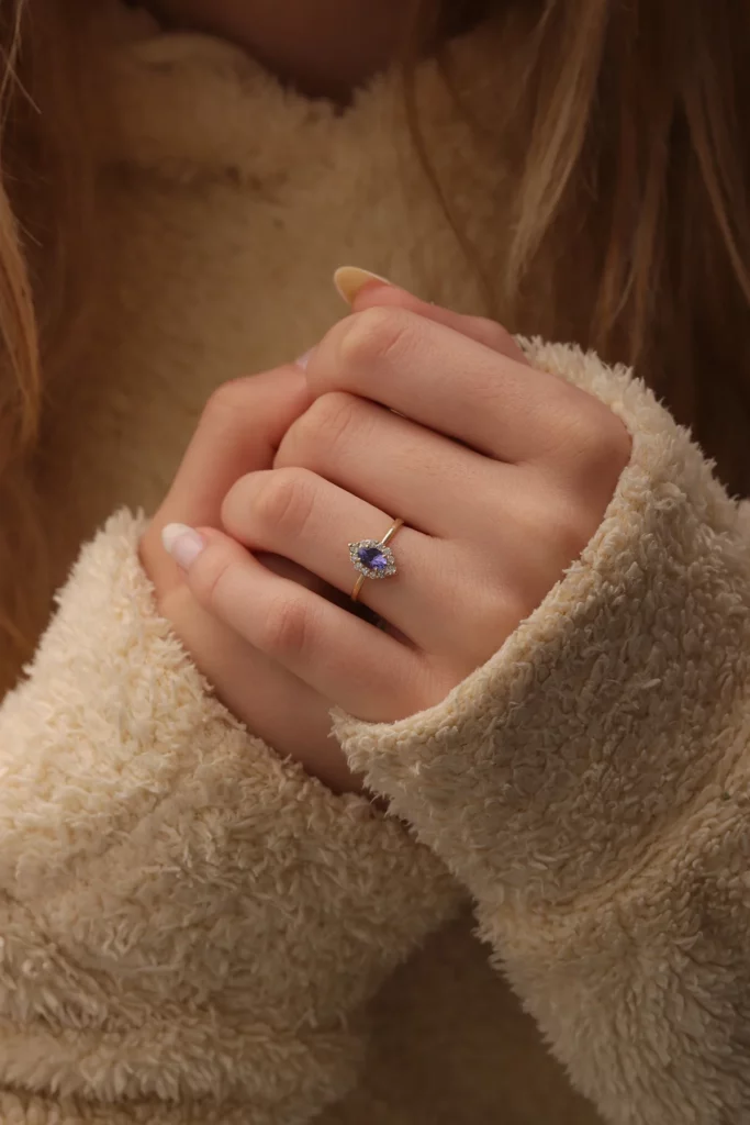 Purple Stone Silver Ring