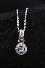 Swarish Jewels 925 Sterling Silver Diamond Pendant Set