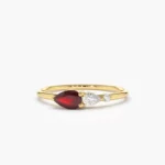 Pear Shape Natural Ruby with Pear Shape Silver Ring