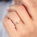 Halo Diamond Silver Ring