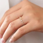 7 Stone Round Diamond Wedding Sliver Ring