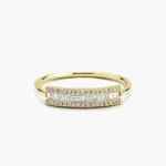 Swarish Jewels Sapphire Baguette and Diamond Silver Ring