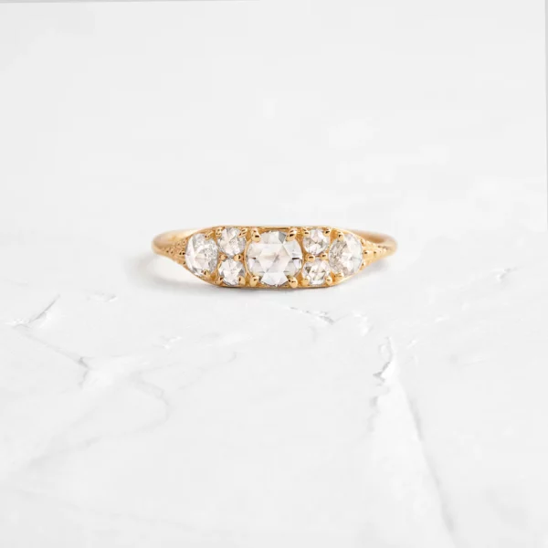 Swarish Jewels Overture Silver Ring in Rose Cut Diamond