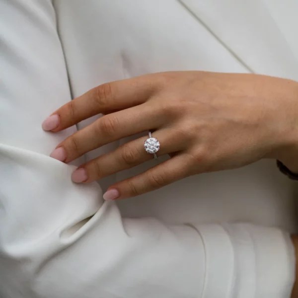 4 Carat Round Cut Diamond Silver Ring