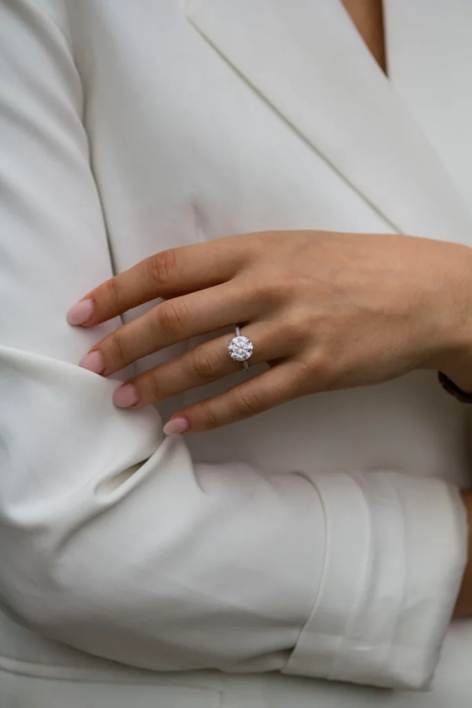 4 Carat Round Cut Diamond Silver Ring