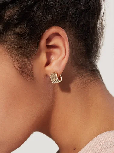 925 Sterling Silver Textured Hoop Earrings