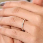 Prong Setting Diamond Eternity Silver Ring