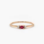 Mini Oval Lab Ruby Sliver Ring