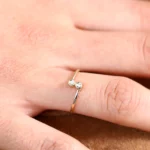 Horizontal Baguette Diamond Silver Ring