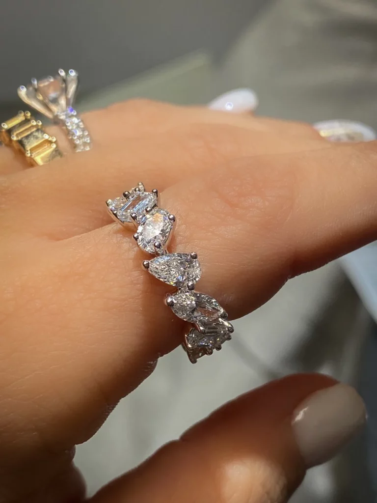 Multishape Diamond Silver Ring