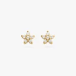 CZ Flower Silver Stud