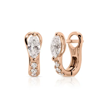 Pave Diamond Silver Huggies