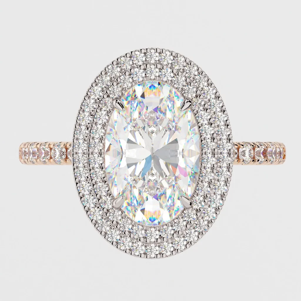 3ct Oval Cut Diamond Silver Solitaire Ring