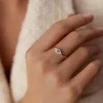 Swarish Jewels Diamond and Sapphire Evil Eye Silver Ring