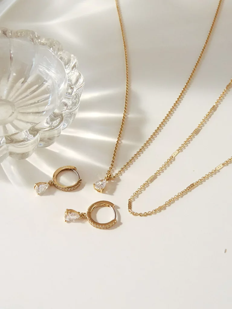 Diamond Pear Pendant Set Birthday Gift