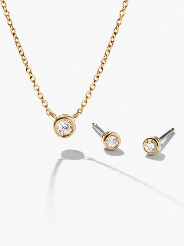 Diamond Pendant Set Birthday Gift