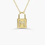 Padlock Initial Silver Necklace