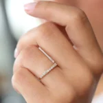 3 Prong Diamond Wedding Silver Ring