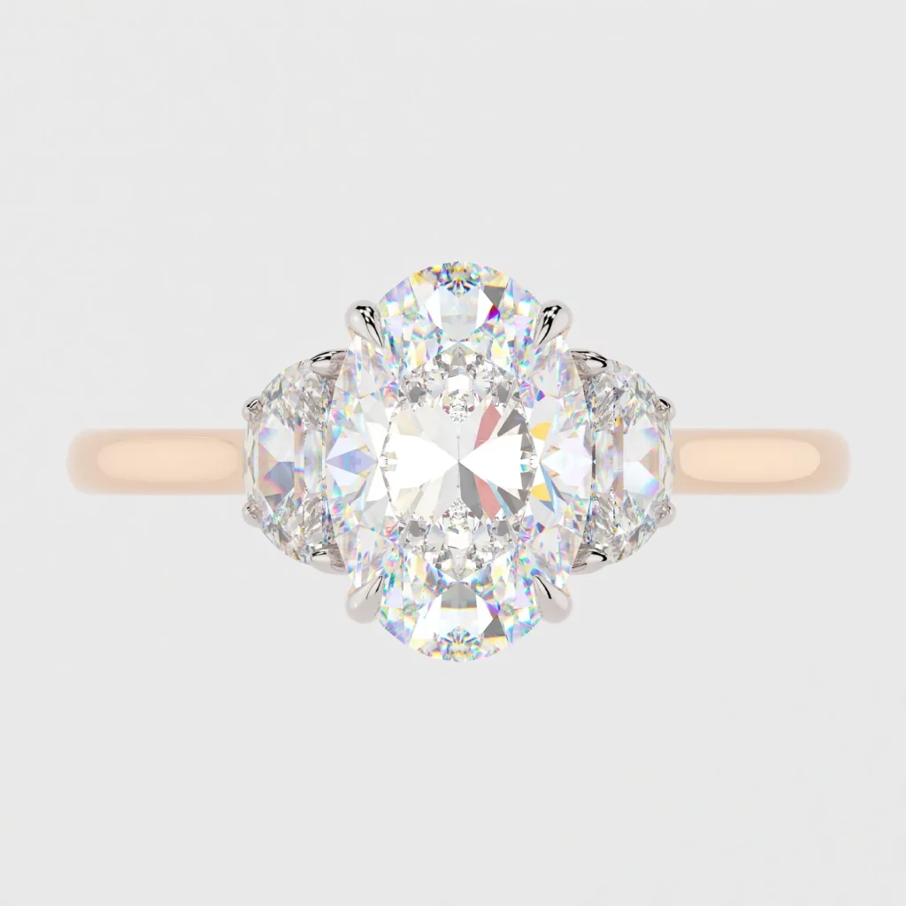 1.5ct Oval Cut Diamond Silver Solitaire Ring