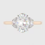 1.5ct Oval Cut Diamond Silver Solitaire Ring