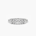 Diamond Cluster Anniversary Silver Ring
