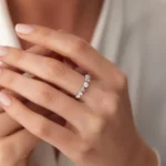 Mixed Cut Diamond Anniversary Silver Ring