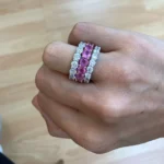 Swarish Jewels Round Diamond Silver Eternity Band