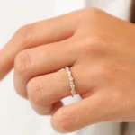 Swarish Jewels Round Diamond Unique Wedding Silver Ring