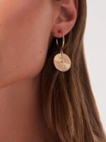 925 Sterling Silver Coin Dangle Hoop Earrings