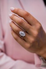 3 Ct Oval Cut Diamond Silver Ring