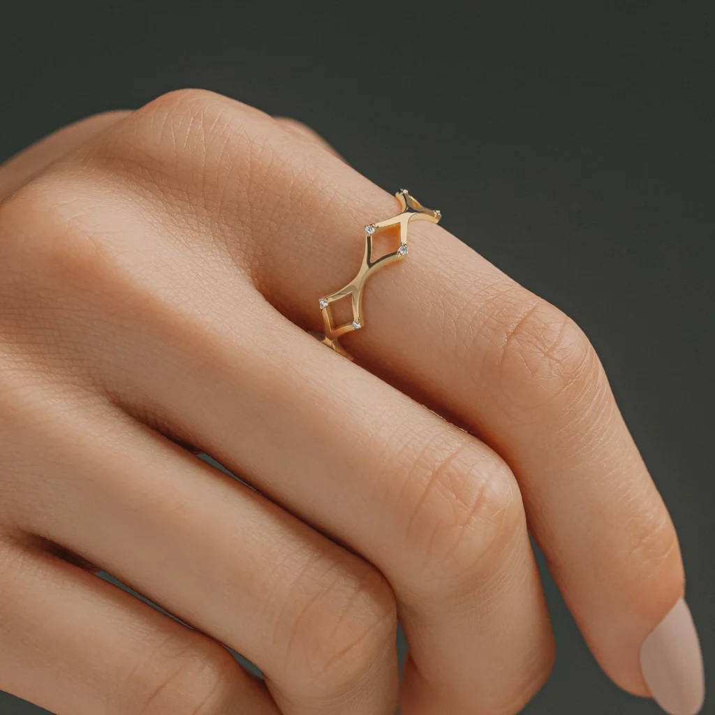 Swarish Jewels Diamond Edison Silver Band