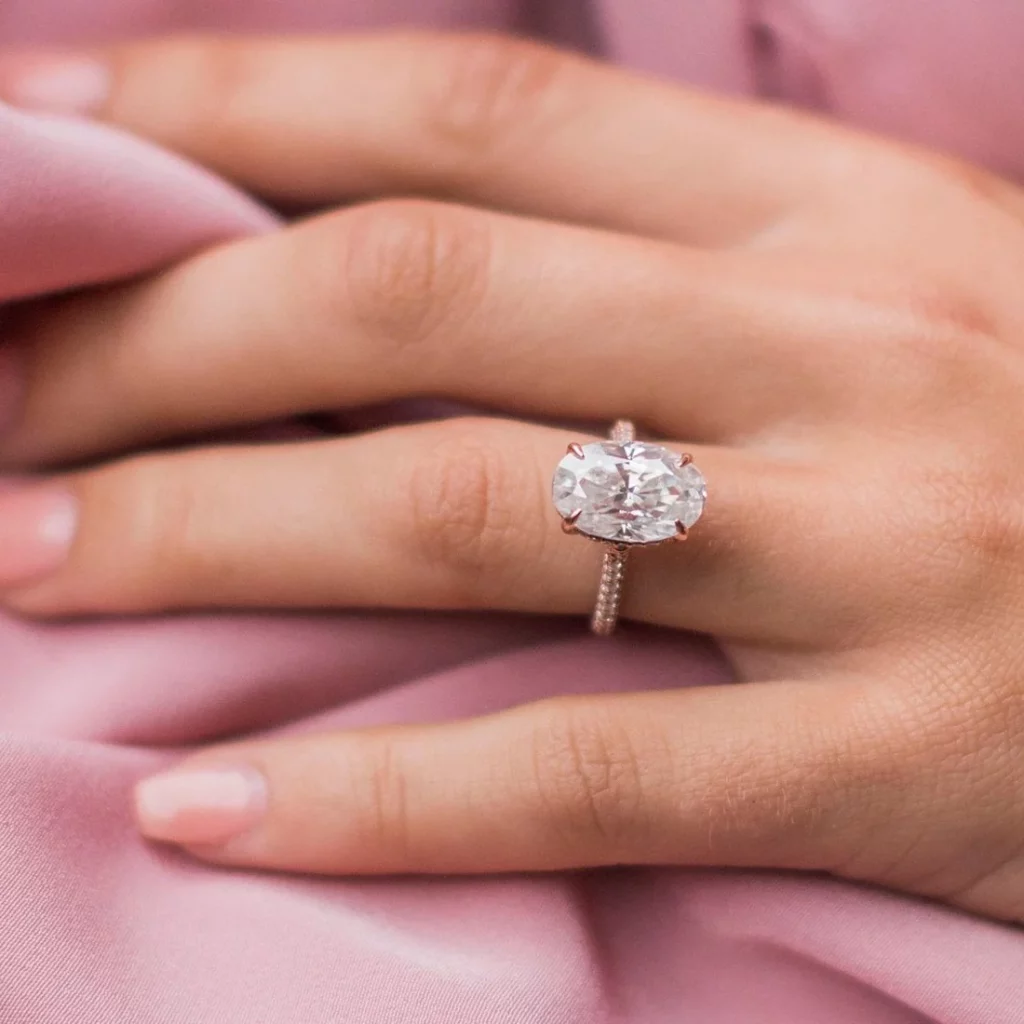 7 Carat Oval Cut Diamond Silver Ring