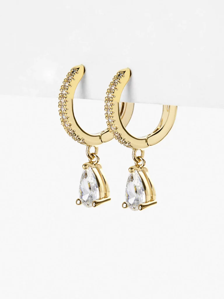 Elise Pear Diamond Hoops